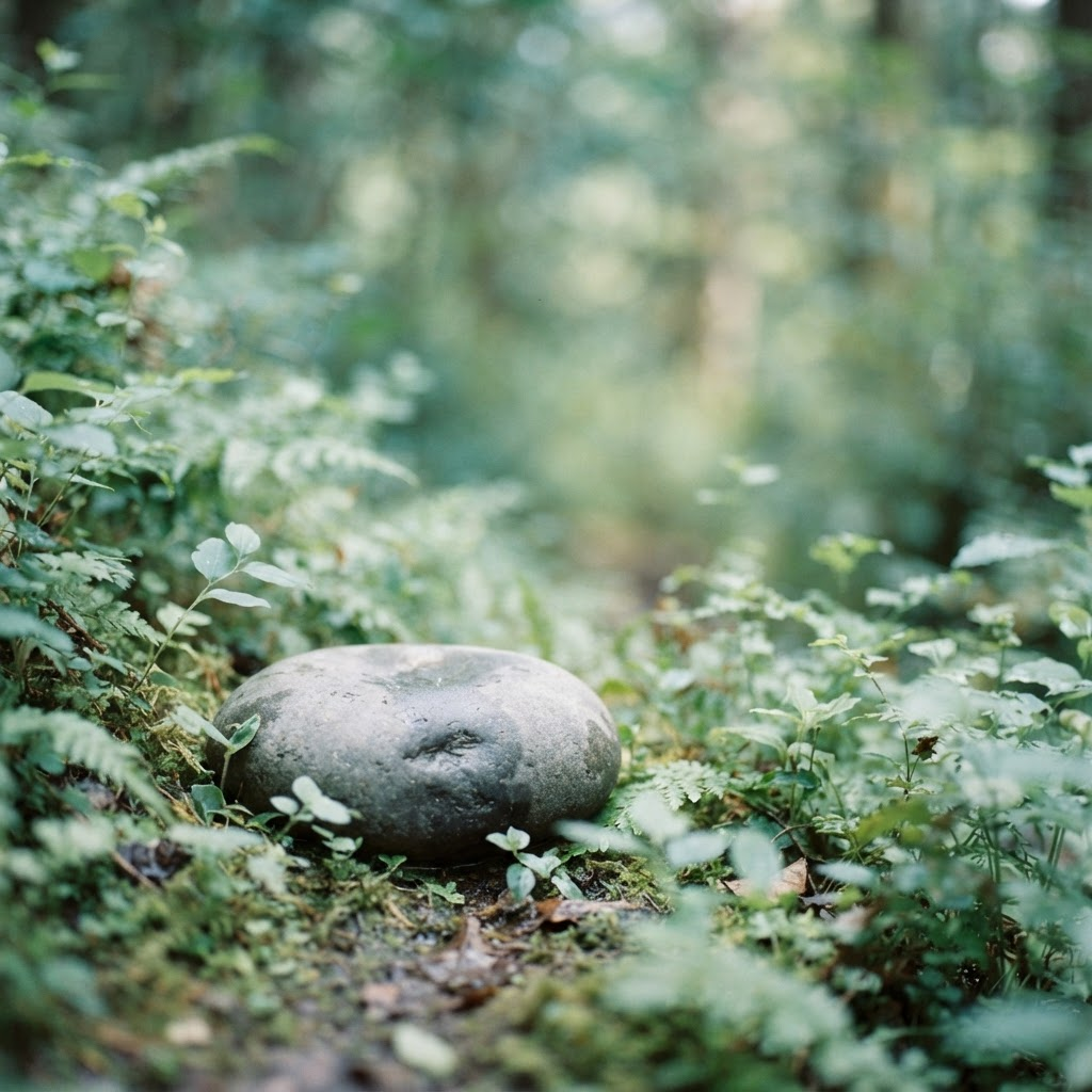 Calm natural setting with soft green foliage